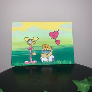 7x5 canvas painting of Dexor and DeDe. 90’s show